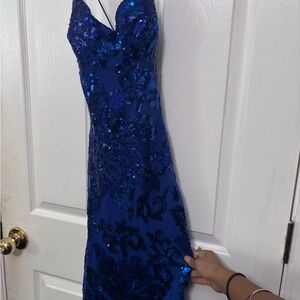 Dazzling Royal Blue Sequin Gown